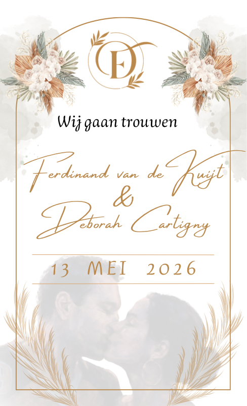 Trouwkaart Ferdinand & Deborah