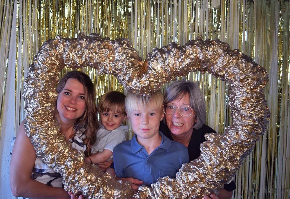 Kinderen bij de photobooth